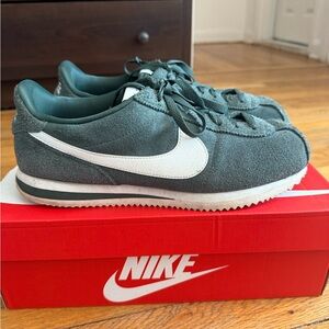 Nike Forest Green and White Cortez Shoes